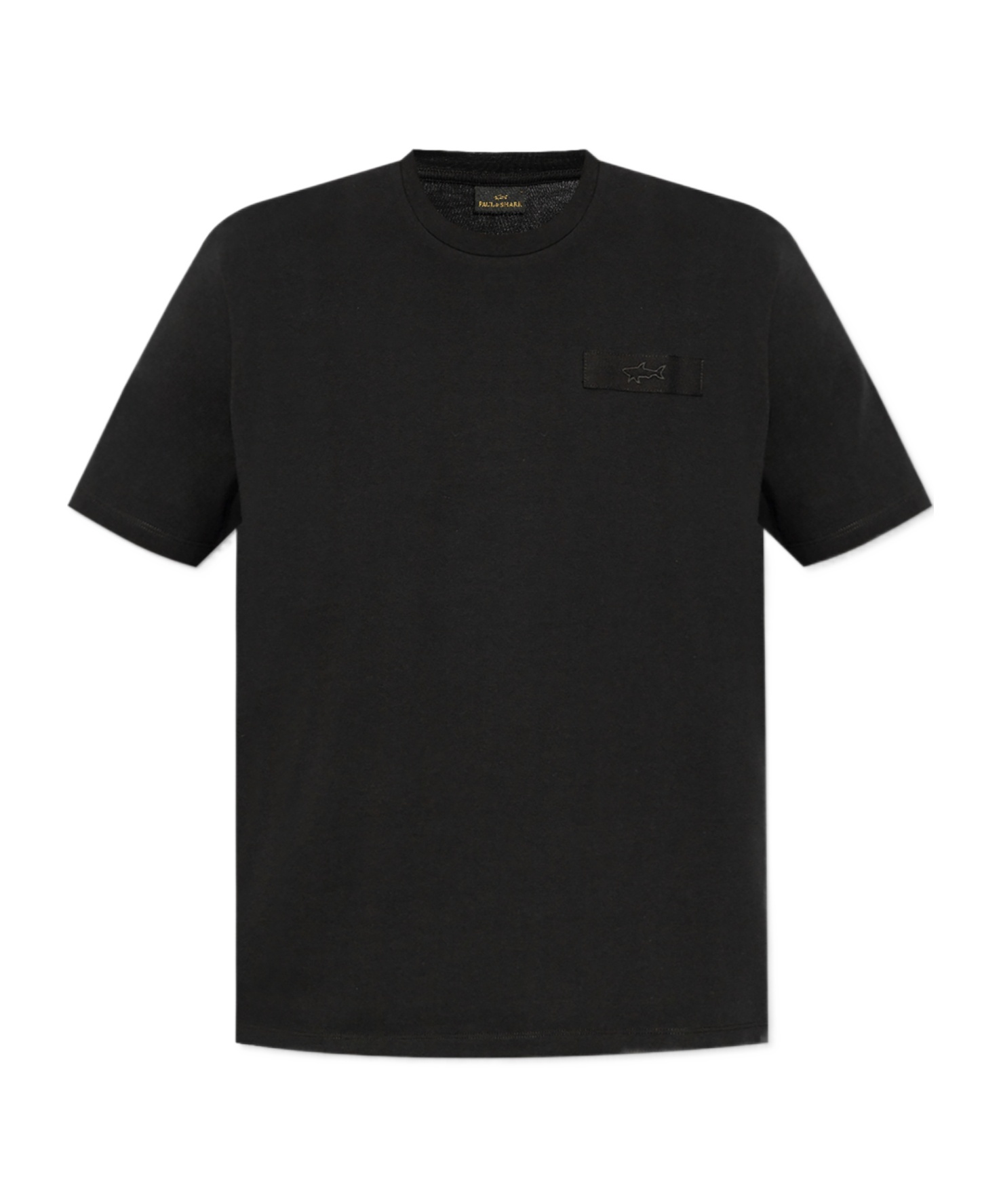 Shop Paul & Shark Logo-embroidered T-shirt In Black
