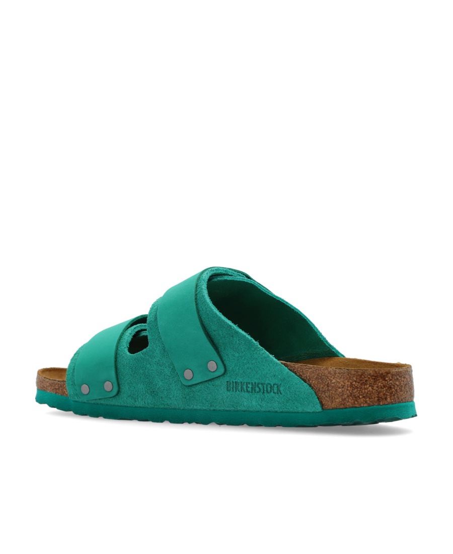 Birkenstock Uji Touch-strap Suede Sandals In Green