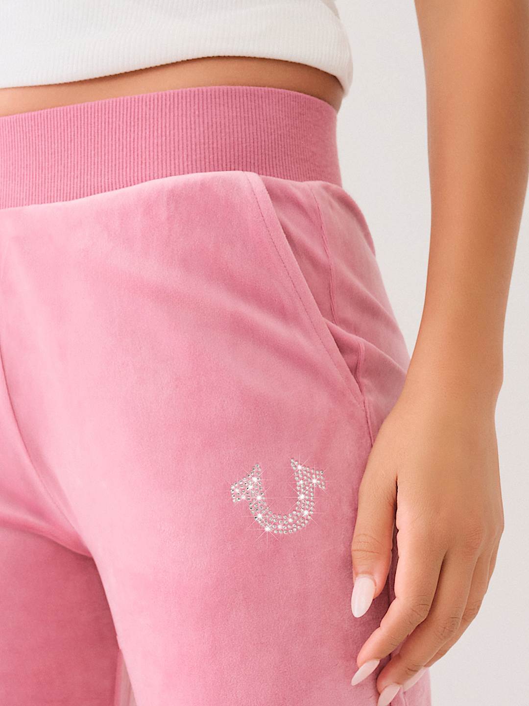 TRUE RELIGION CRYSTAL STRAIGHT LEG SWEAT PANT 
