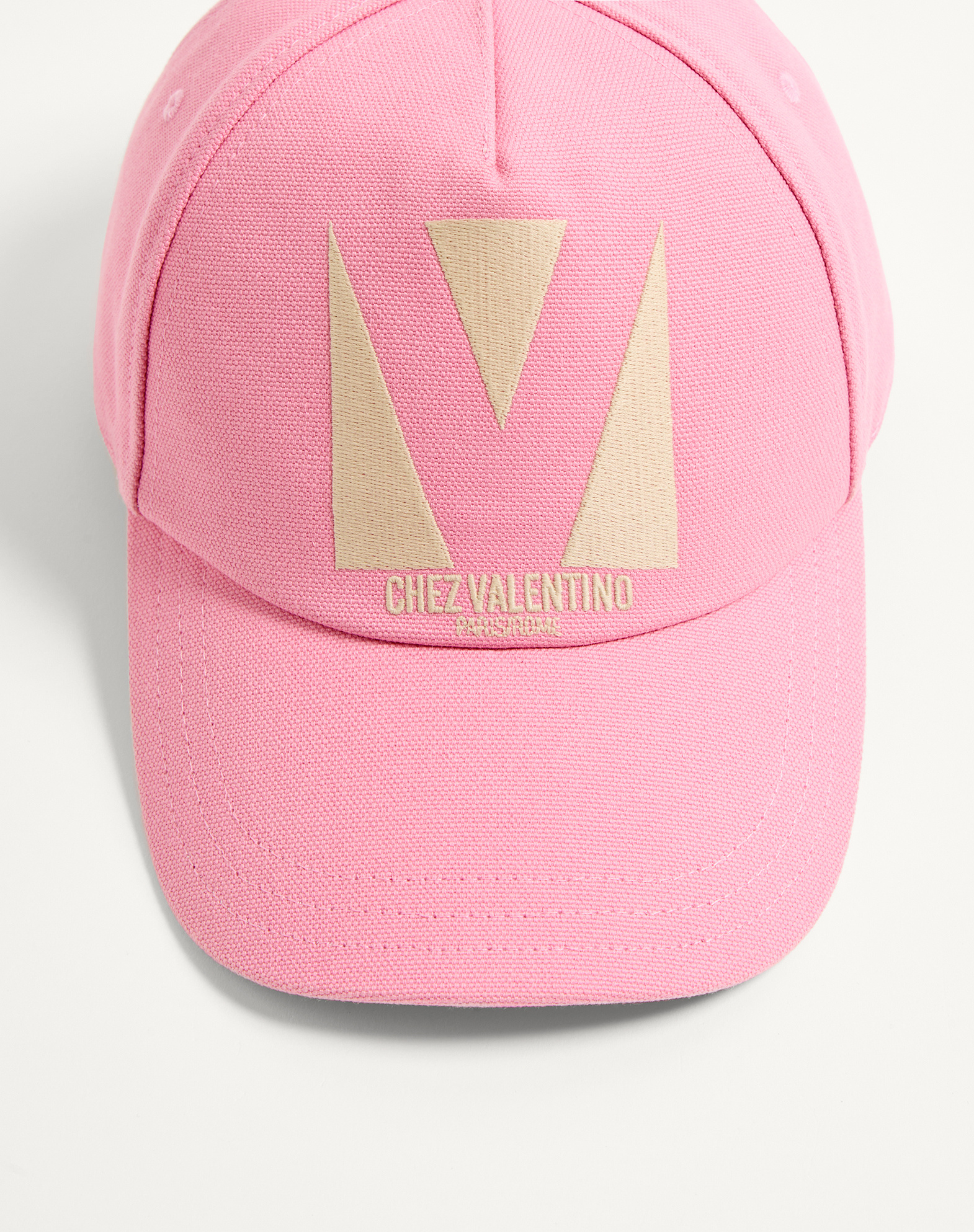 Valentino Pink Cotton Baseball Cap In Pink