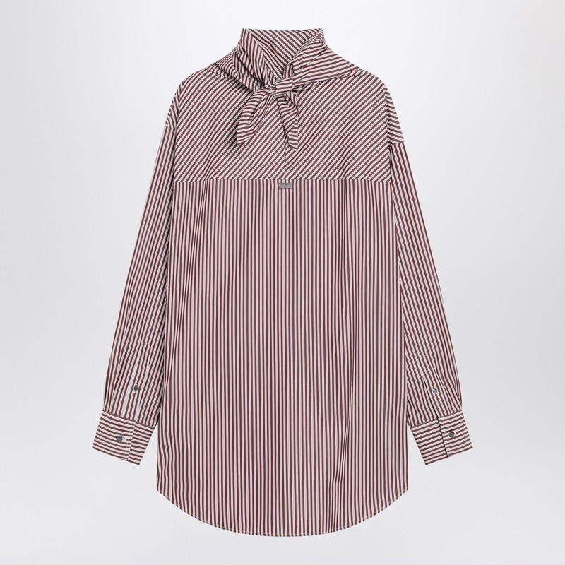 Ami Alexandre Mattiussi Ami Paris Cherry-coloured Striped Bandana Shirt In Burgundy