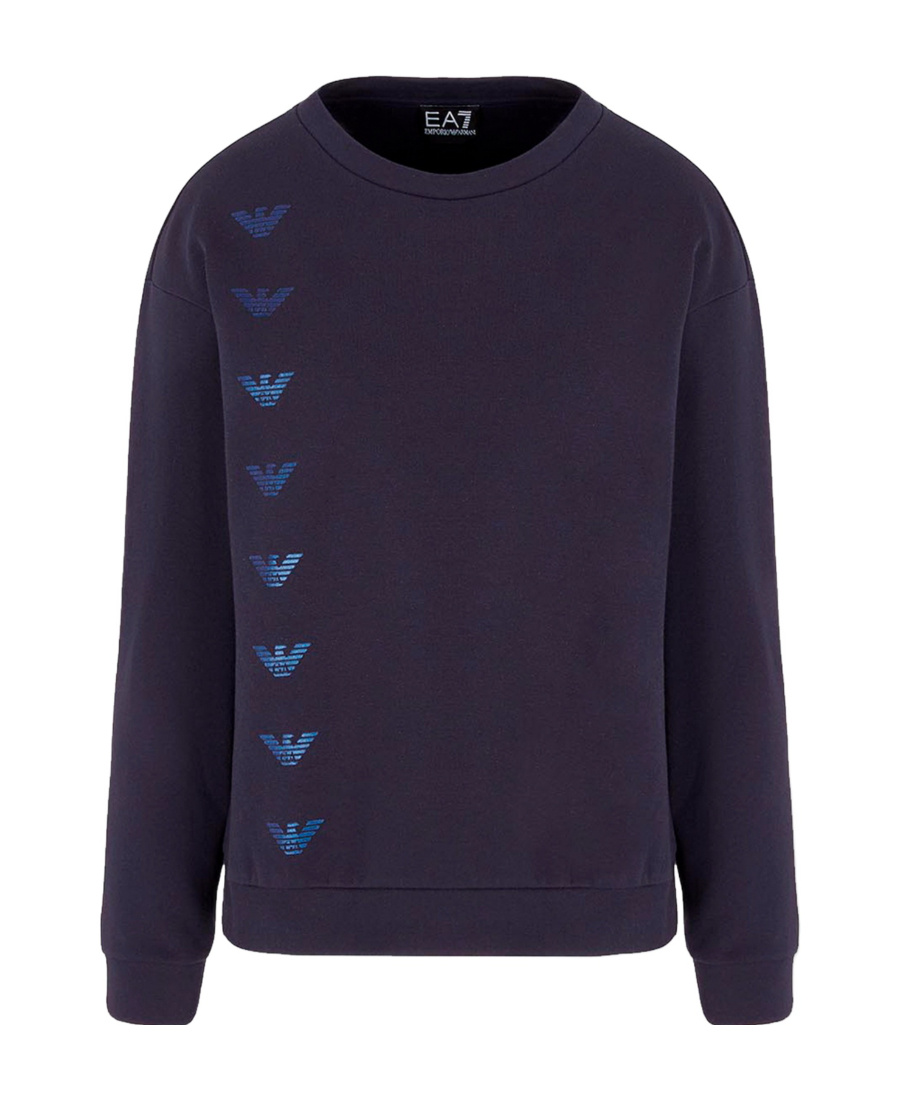 EA7 LOGO-PRINT CREW NECK SWEATSHIRT 