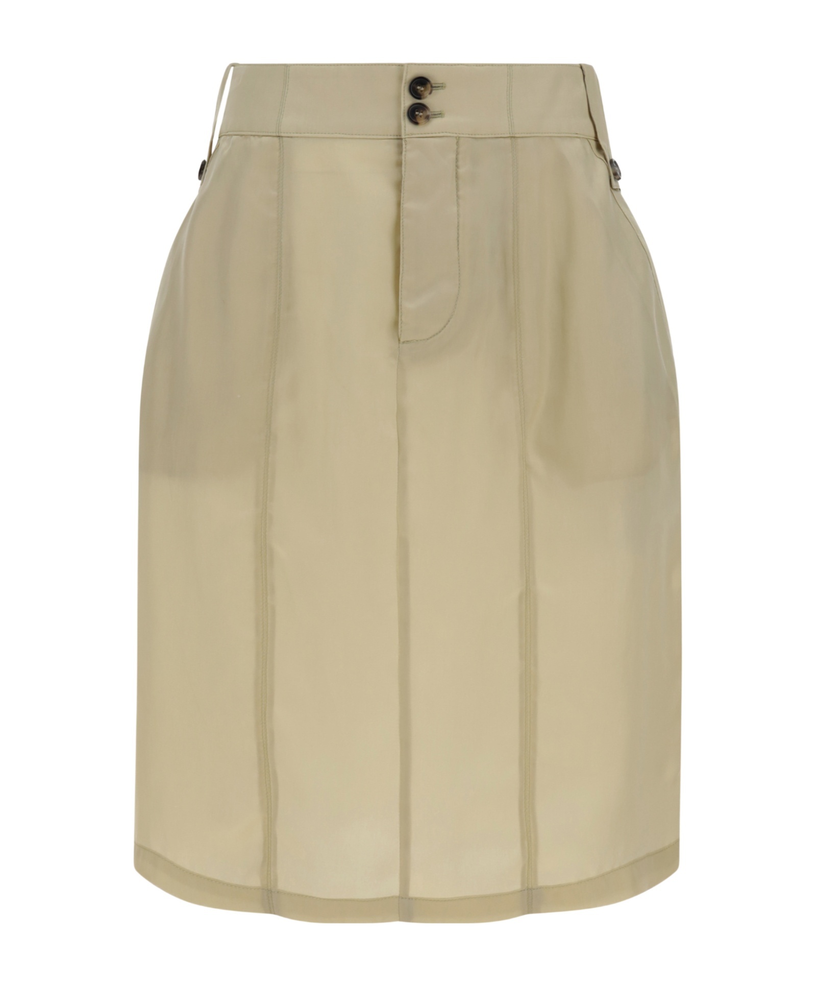 Saint Laurent Jupe Twill Bemberg Mini Skirt In Nude