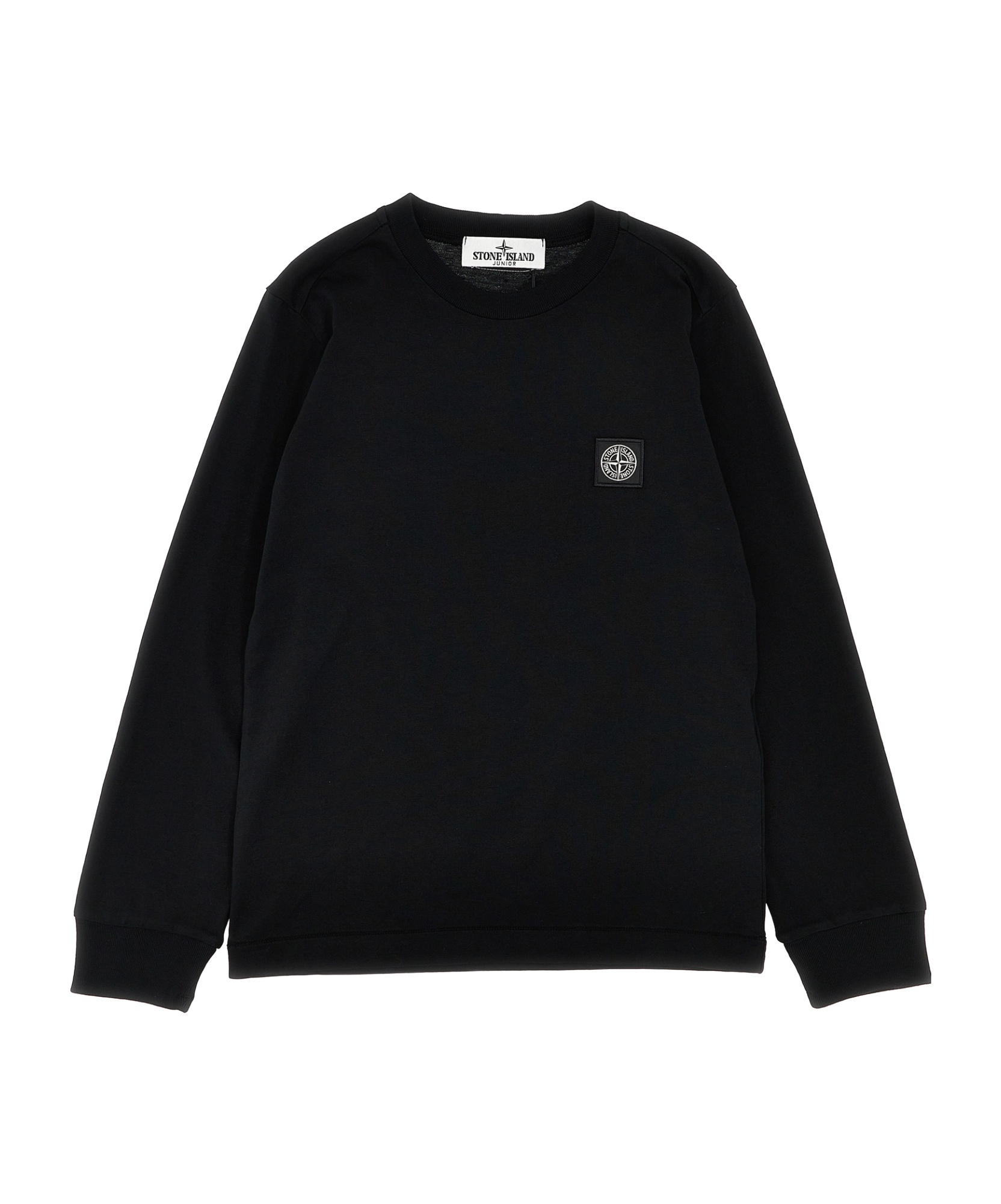 Stone Island T-shirt With Round Neck And Long Sleeves In Black