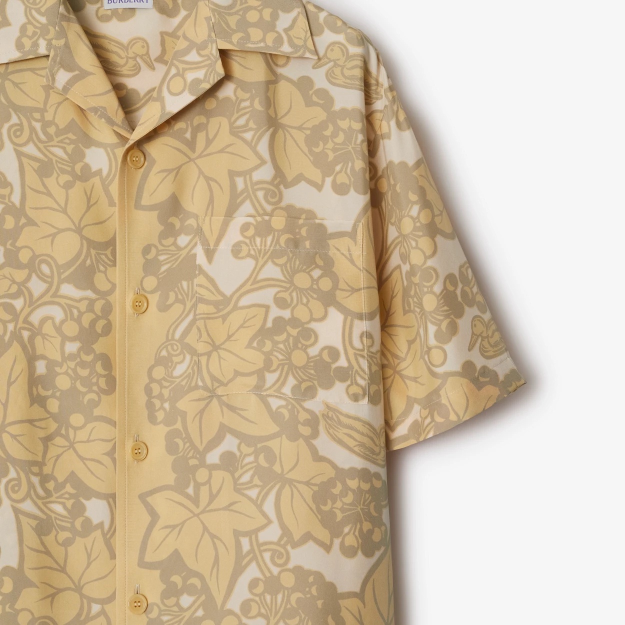 Burberry Beige Print Silk Shirt In Nude