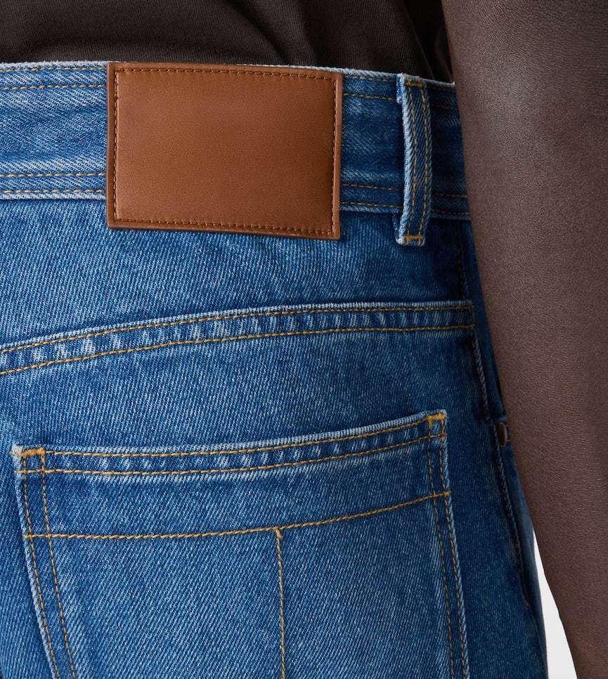 Tod's Leather-patch Five-pocket Jeans In Blue