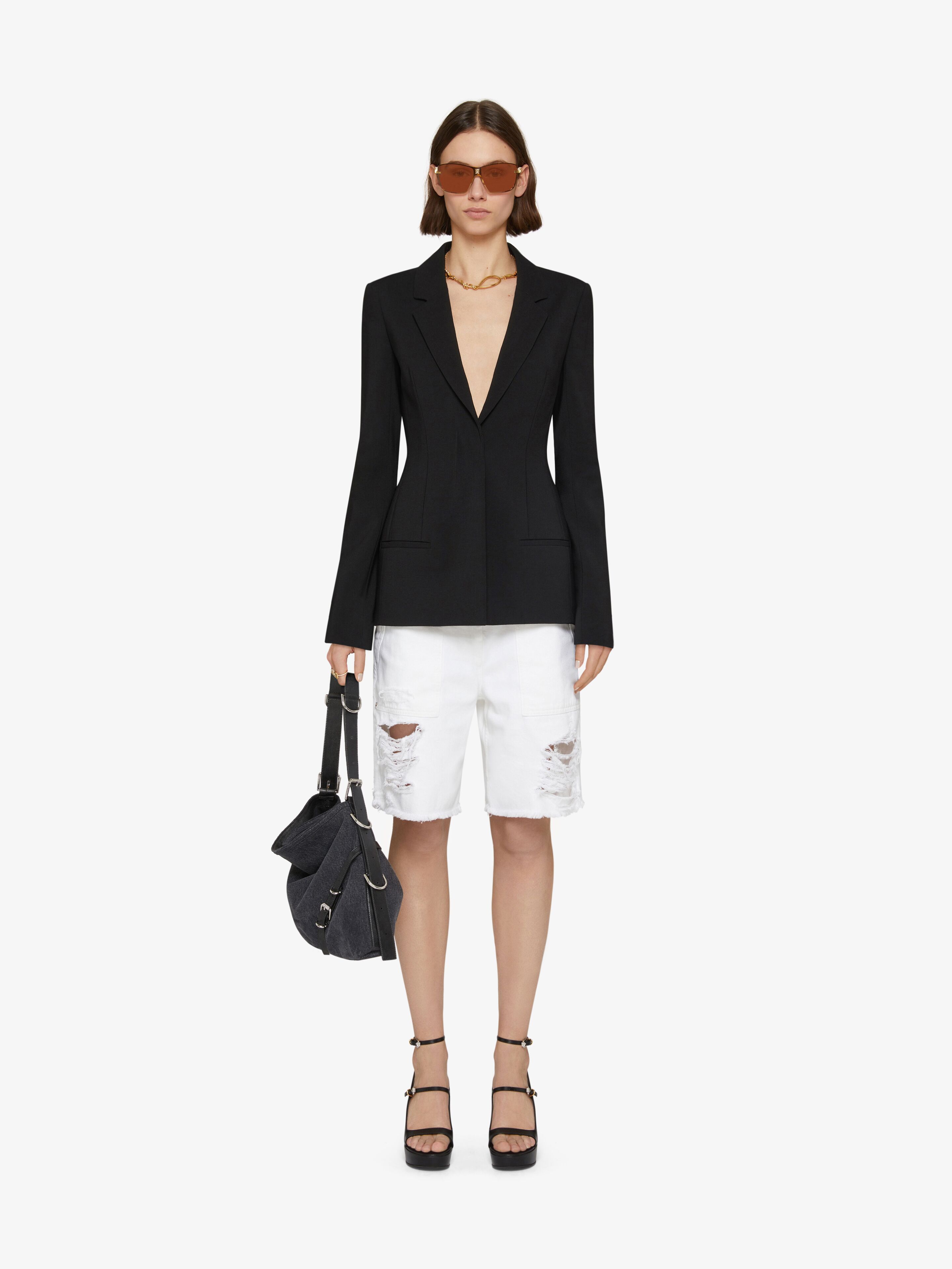 Givenchy Mid-rise Denim Shorts In White