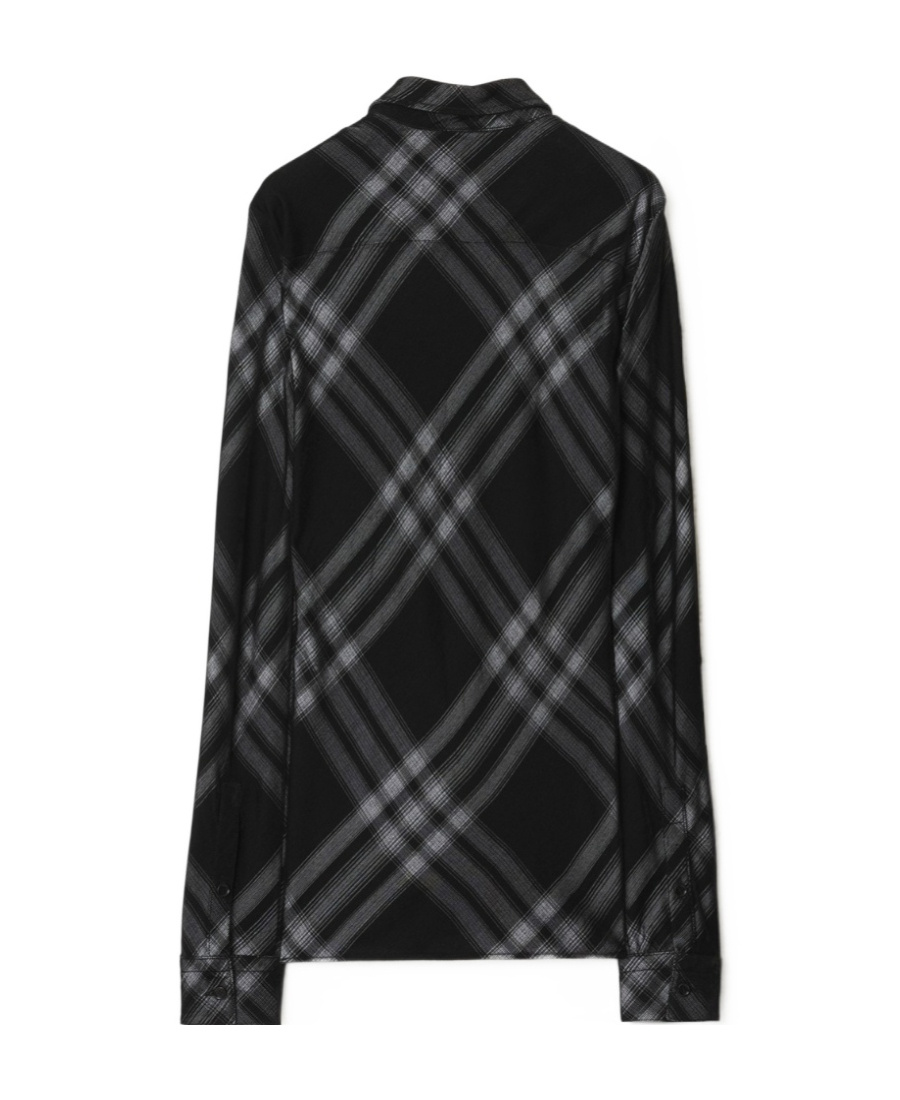 Burberry Signature Check Button-front Shirt In Black