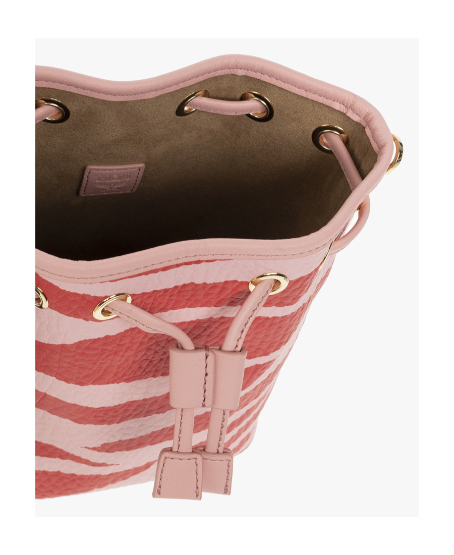 MCM DESSAU ZEBRA-PRINT DRAWSTRING BAG