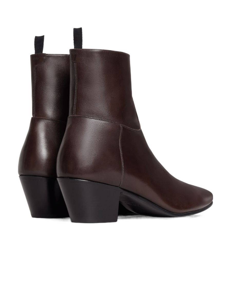 Celine Jacno Zipper Booties In Red