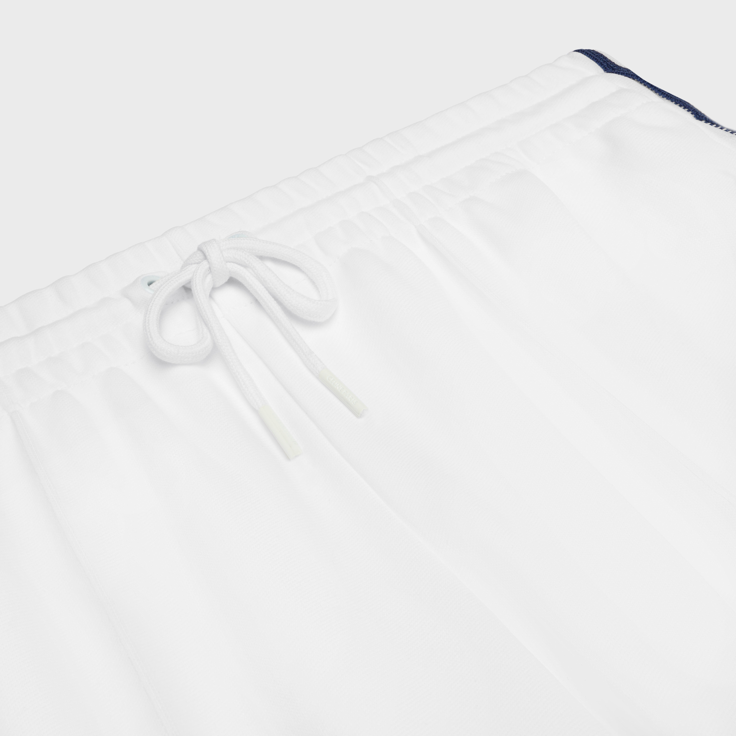 Celine Double-faced Jersey Track Pants In Off-white/navy Blue