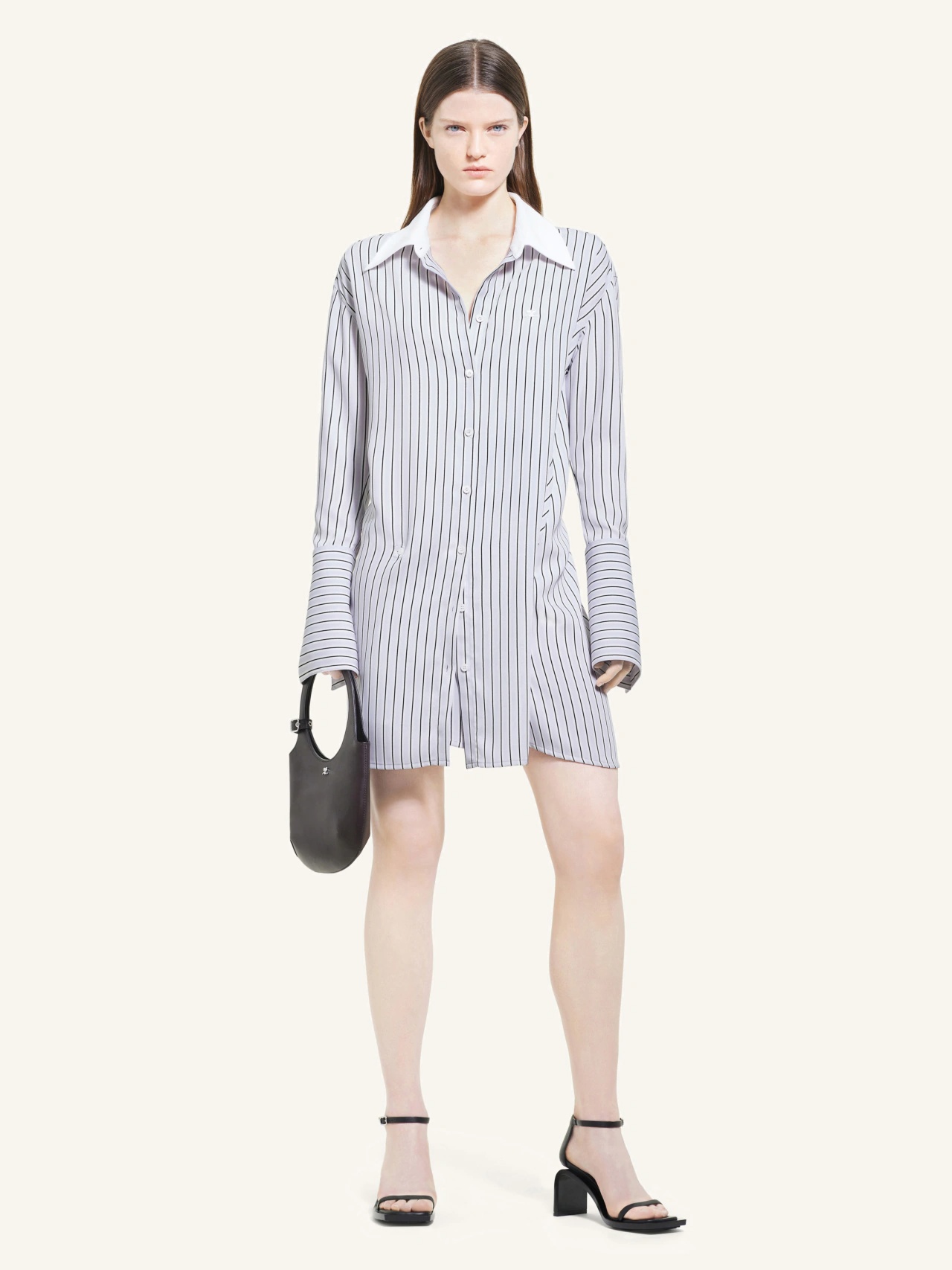 Courrèges Logo-patch Striped Shirt In White