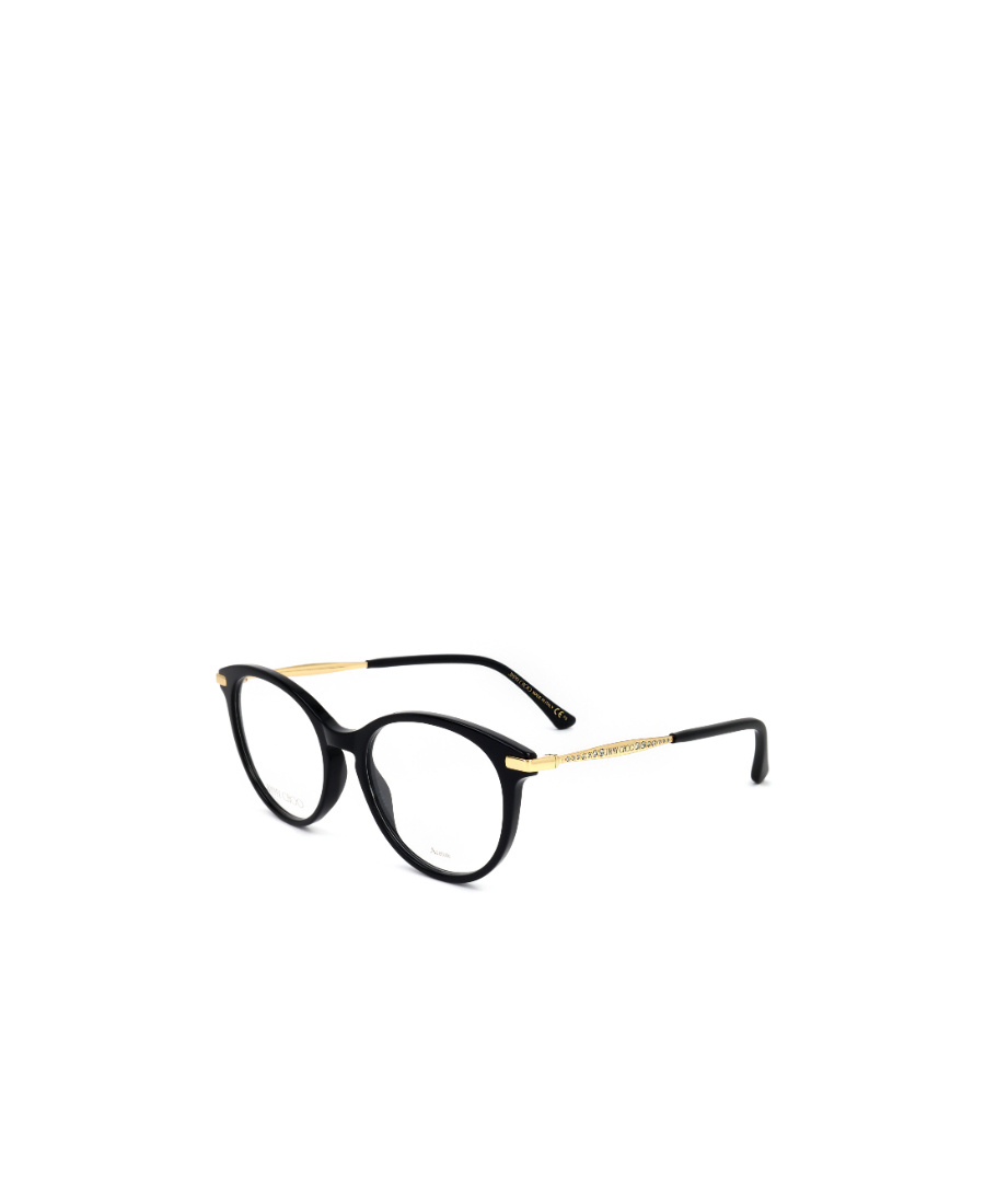 Jimmy Choo Eyewear Round Frame Glasses In Black