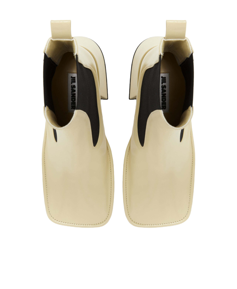 Jil Sander Square-toe Block-heel Boots In Nude