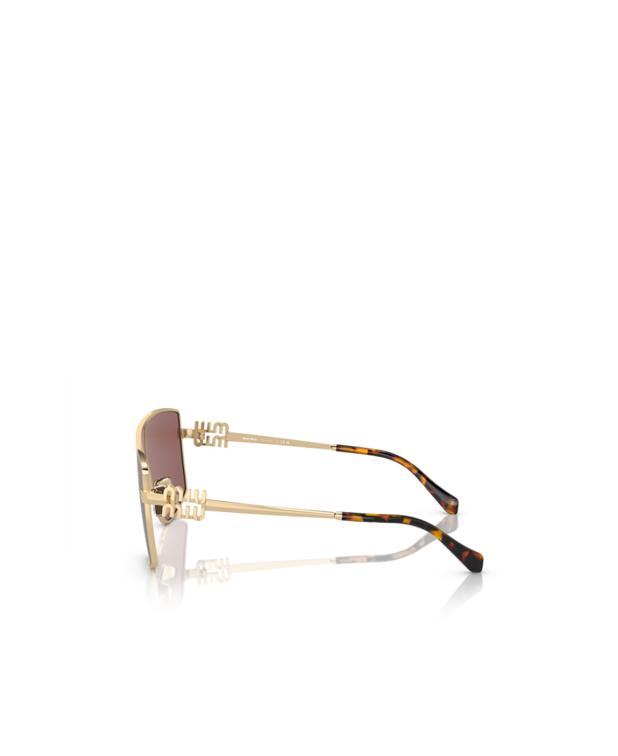 Miu Miu Logo-plaque Pilot-frame Sunglasses In Brown