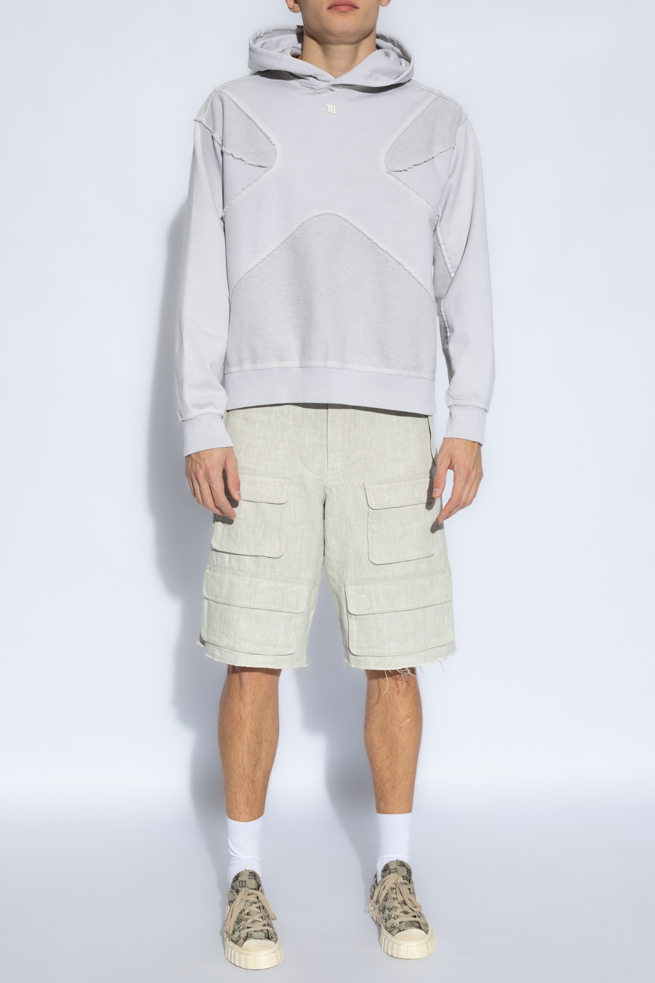 Misbhv Logo Embroidered Hoodie In White