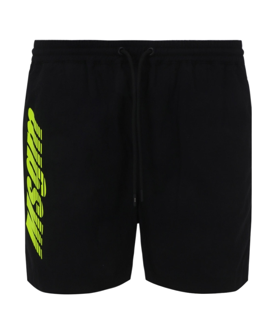 Msgm Bermuda Logo Neri In Black