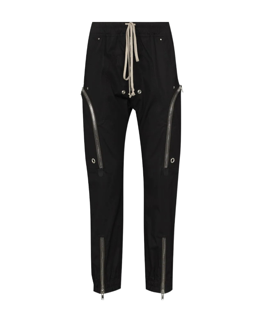 Rick Owens Bauhaus-inspired Cargo Pants With Elastic Waistband In Black