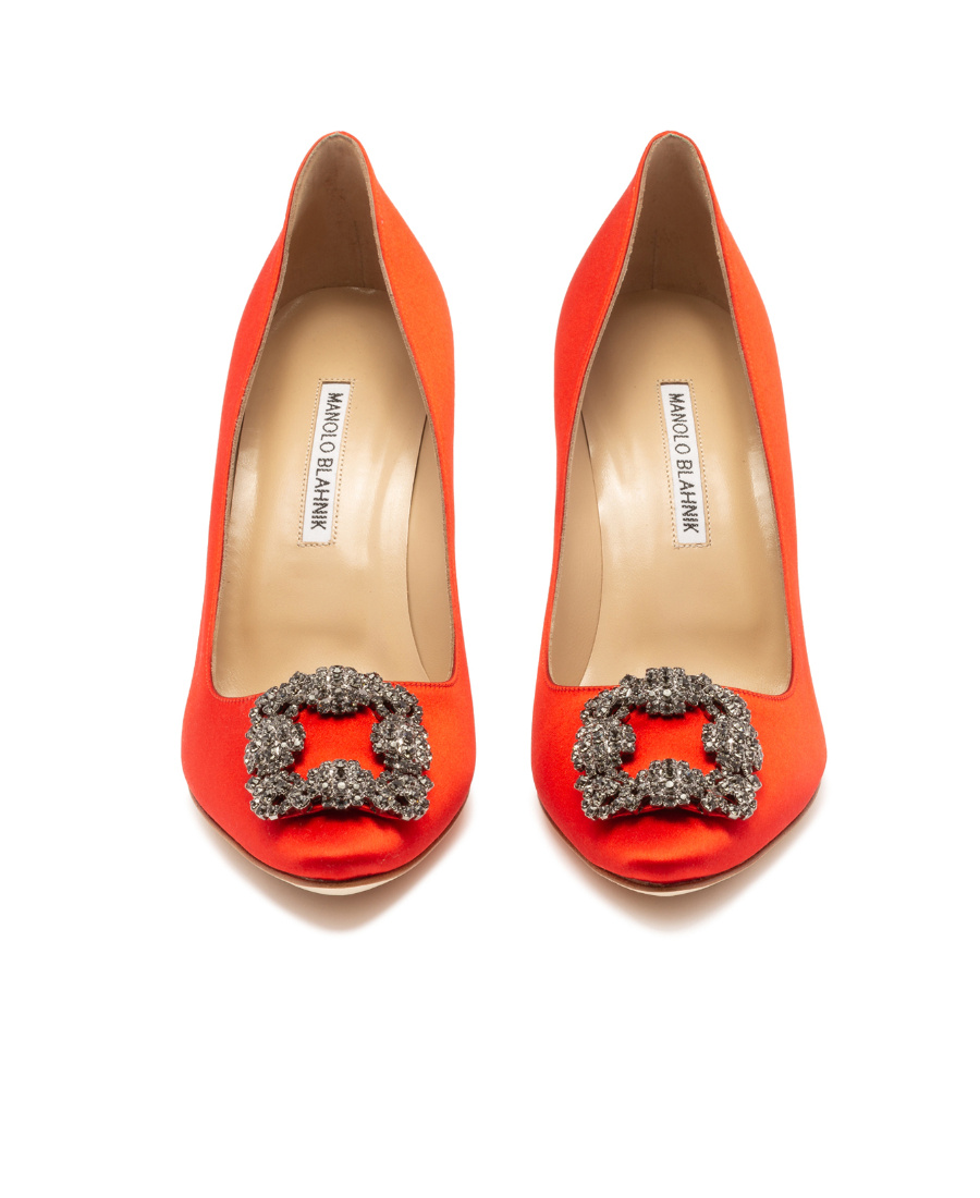 Manolo Blahnik Satin High Heels In Red