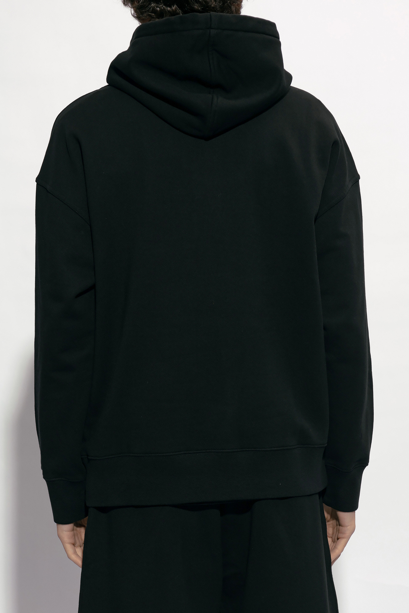 Givenchy Logo Printed Drawstring Hoodie In Black