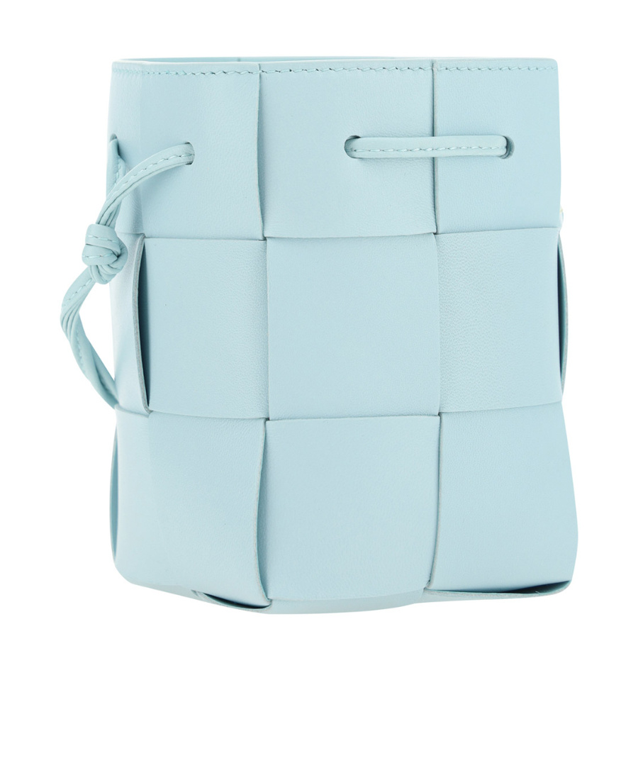 Bottega Veneta Mini Cassette Leather Bucket Bag In Blue