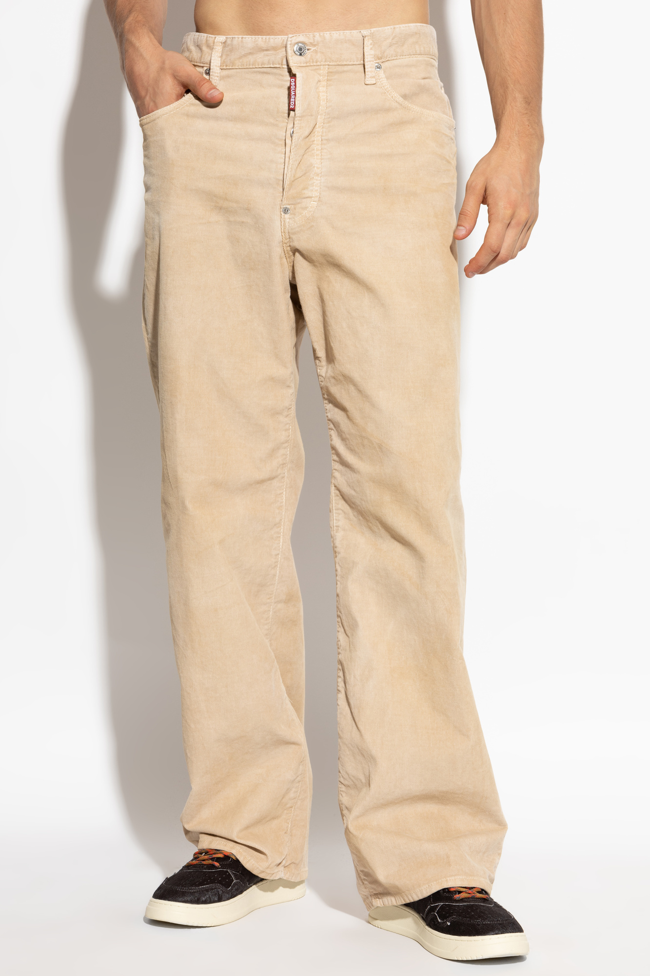 Dsquared2 Casual Pants With Belt Loops In Pink