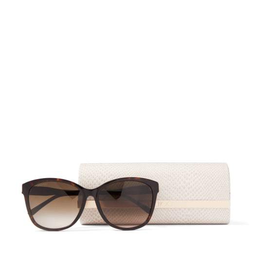Jimmy Choo Logo Sunglasses In Nude
