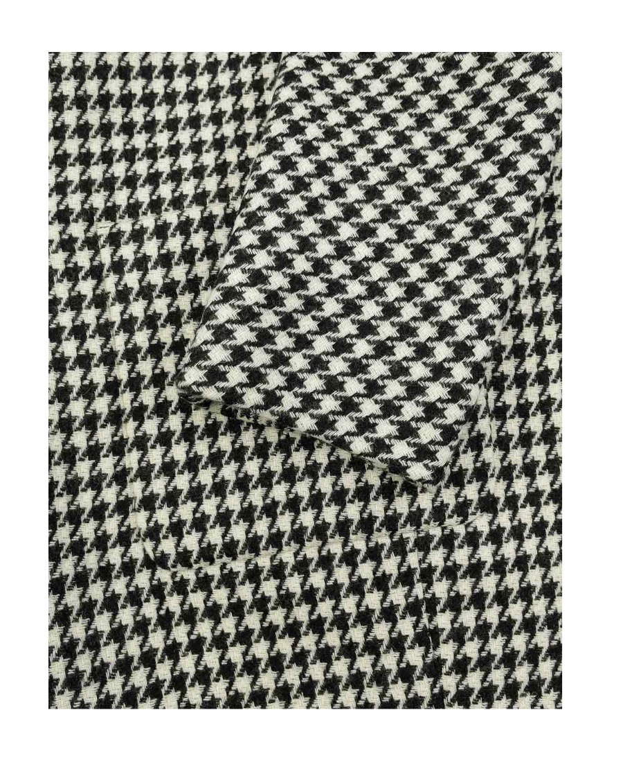 Weekend Max Mara Logo Thousand Bird Plaid Coat In Black