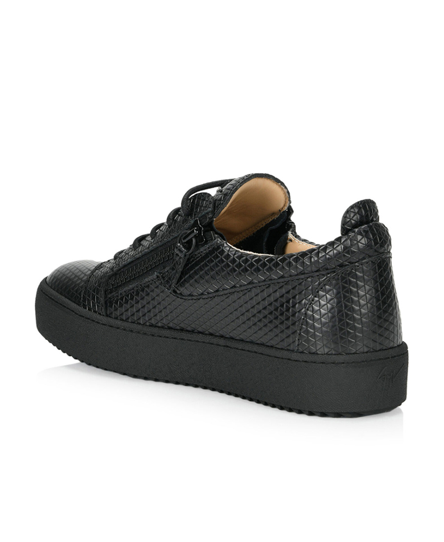 Giuseppe Zanotti Rhomboid Laced Shoes With Low Uppers In Black