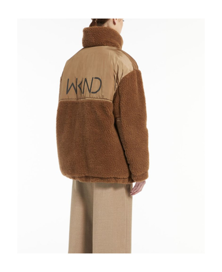 Weekend Max Mara Logo Down Jacket In Brown