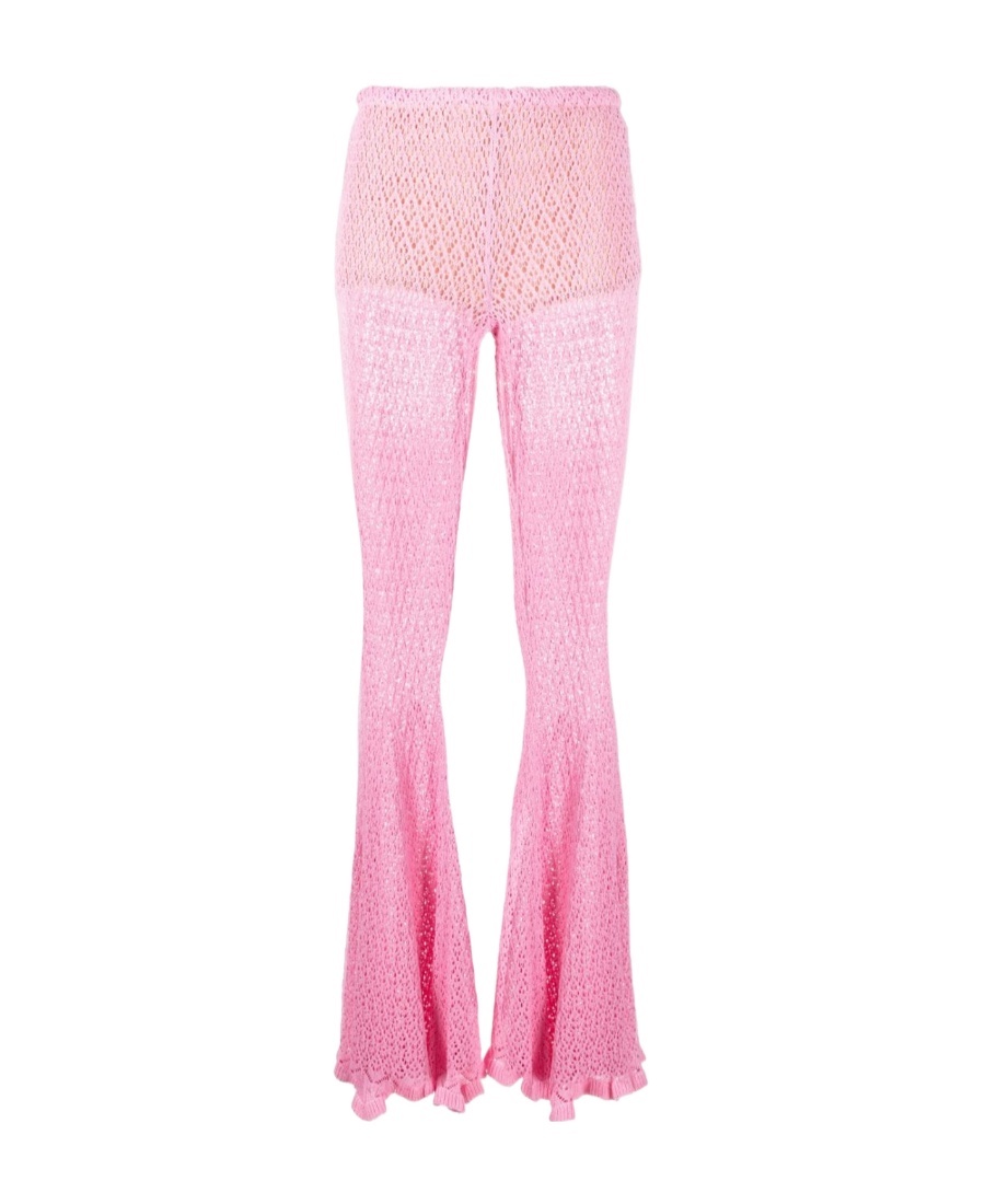Blumarine Synthetic Fibers Trousers In Pink