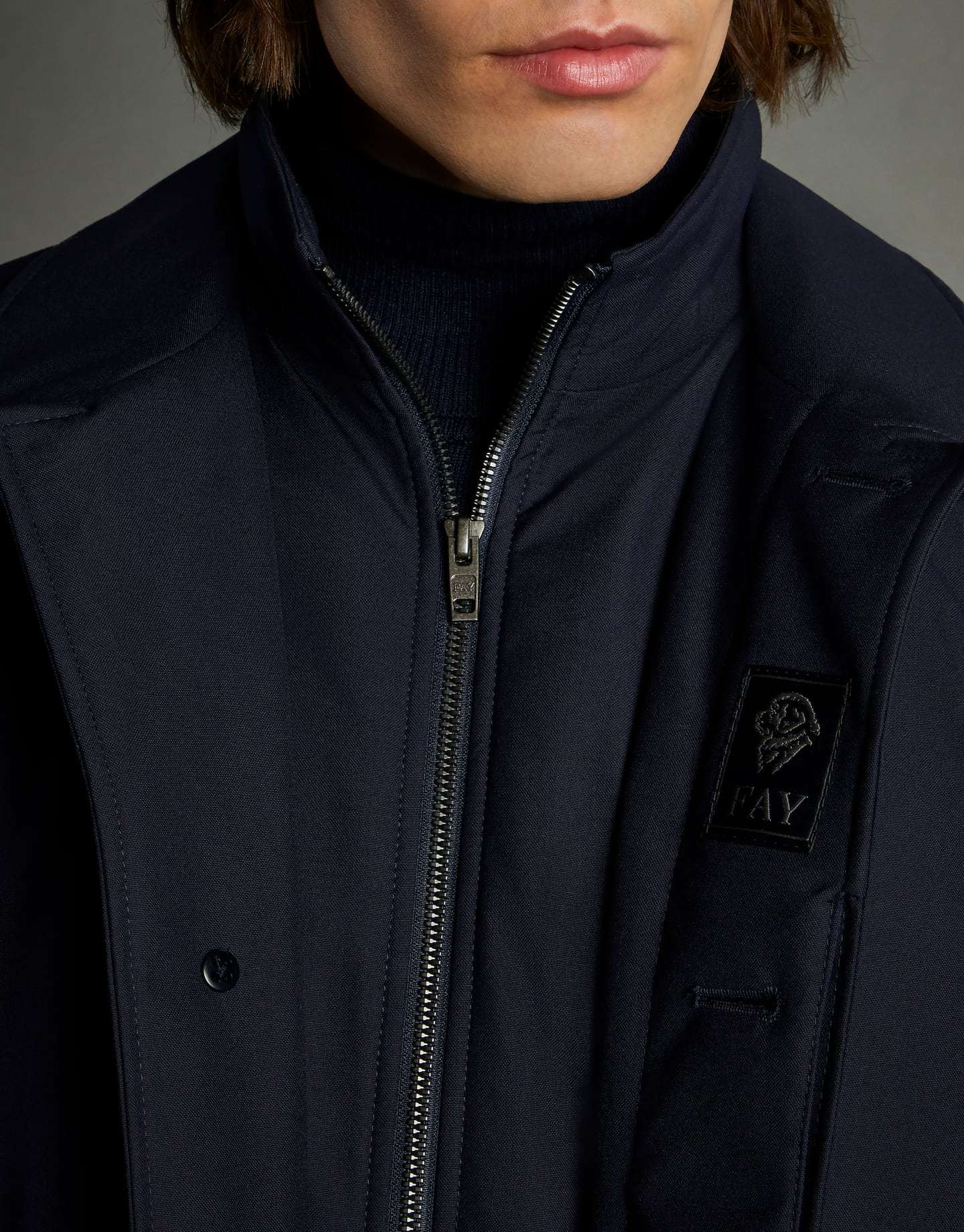 Fay Straight Wool-cashmere Blend Coat With Side Pockets In Black