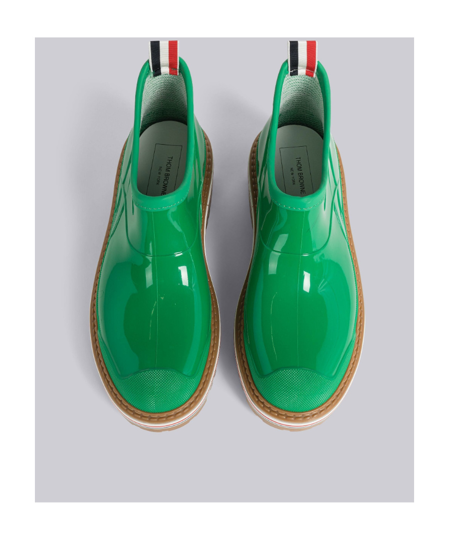 Thom Browne Round Toe Boots In Green