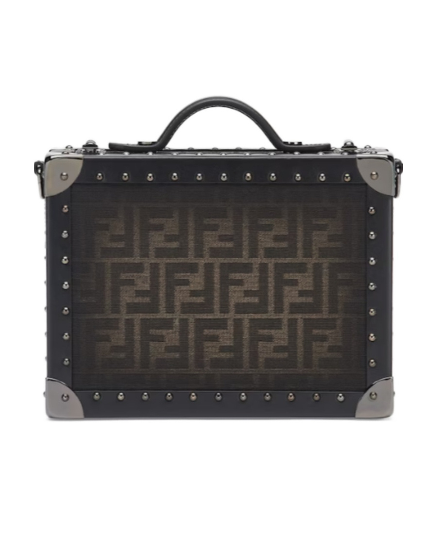 FENDI BROWN FF FABRIC SUITCASE