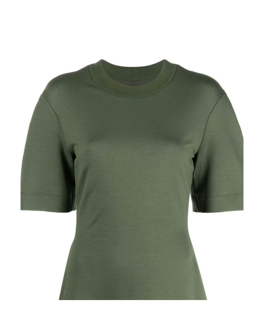 Alexander Mcqueen Rear Logo-print Mini Dress In Green