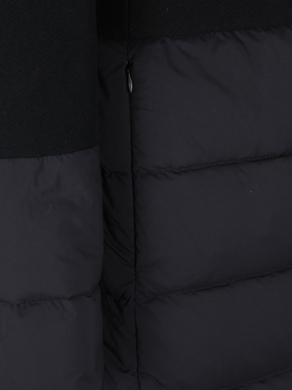 Herno Mix Fabric Medium Jacket In Black