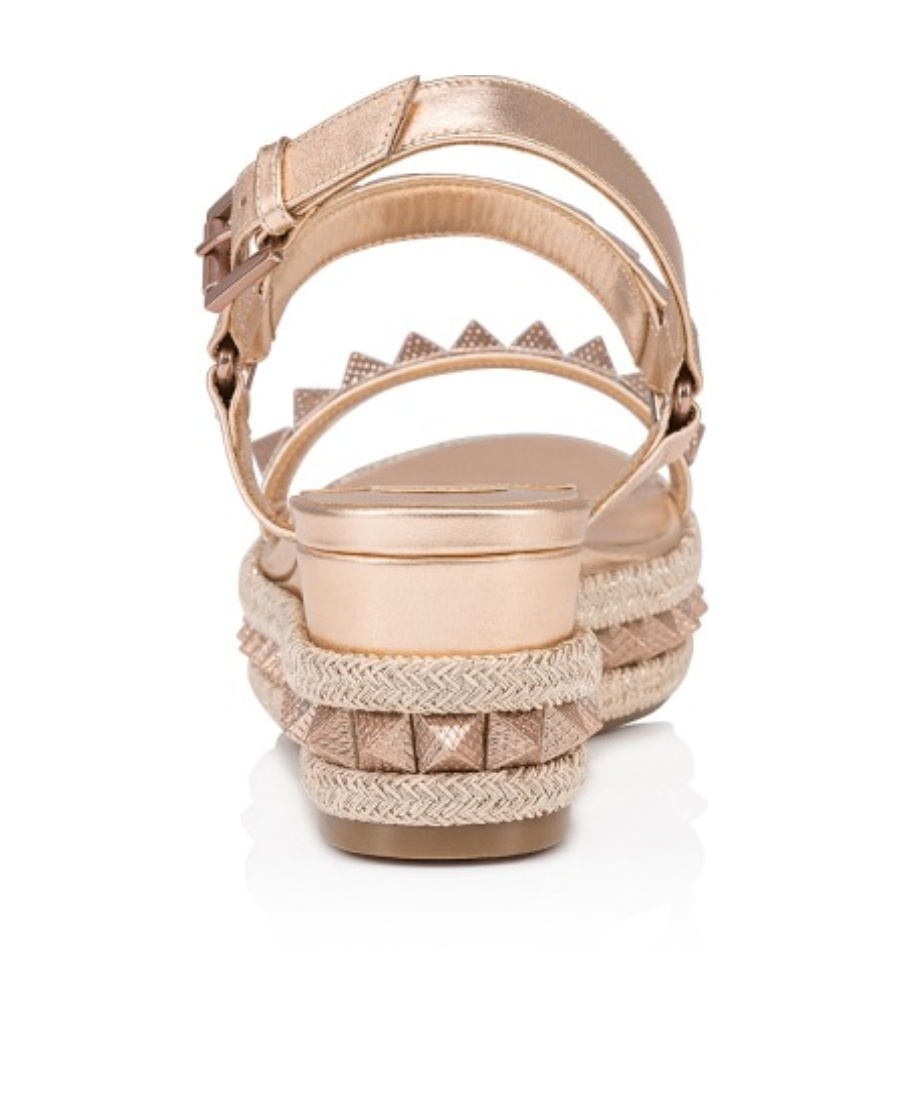Christian Louboutin Pyraclou Open-toed Sandals With Thick Soles In Nude