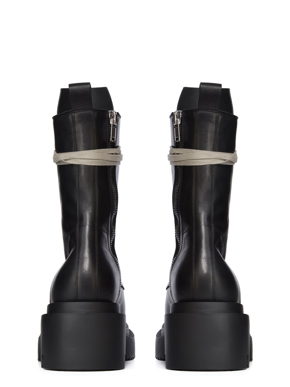 Rick Owens Laceup Bogun Boot In Black