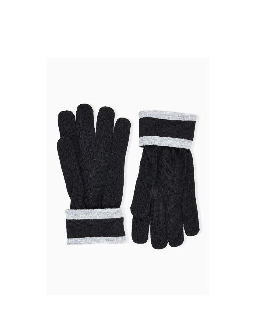Ea7 Knitted Gloves In Black