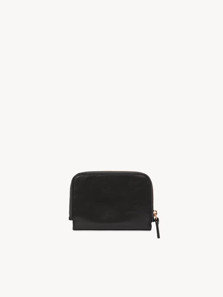 Chloé Alphabet Bifold Wallet In Shiny Leather In Black