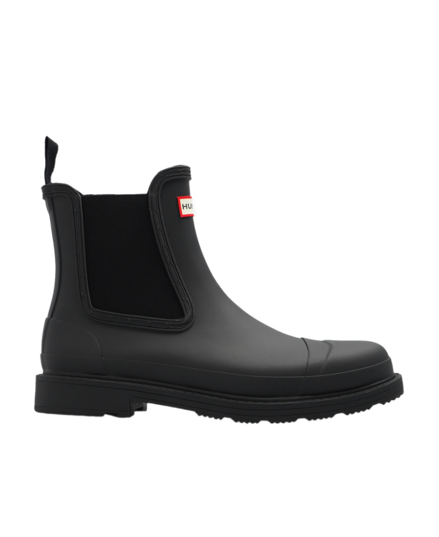 Hunter Commando Chelsea Ankle Boots In Black