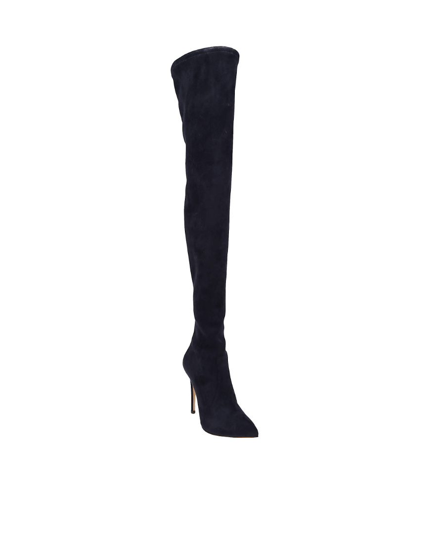 Casadei Pointed Toe Stiletto Heel Over-the-knee Boots In Black