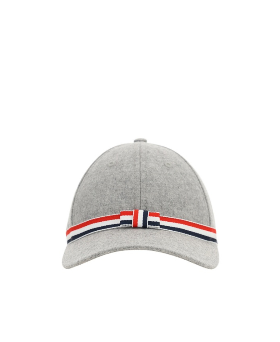 Thom Browne 4-bar Bow Baseball Cap Grey In Gray