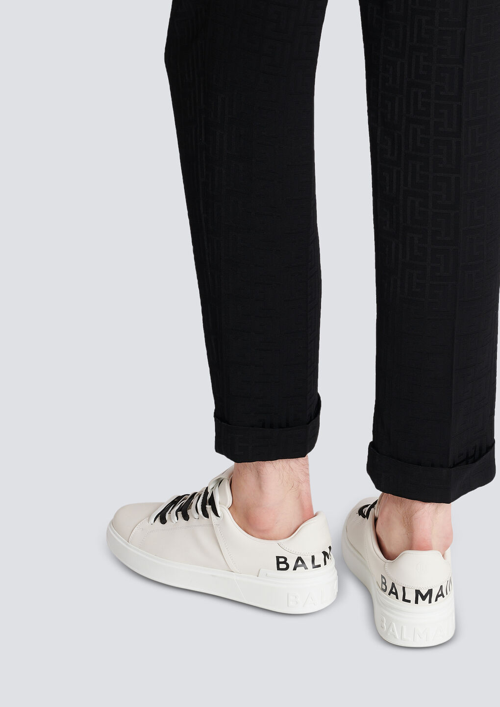 Balmain B-court Leather Trainers In White