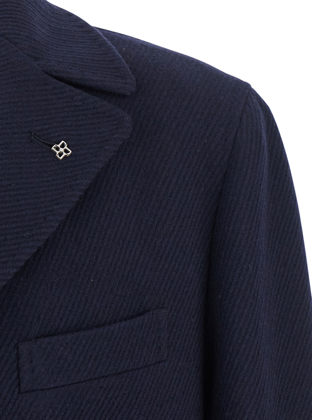 Tagliatore Single-breasted Herringbone Coat In Blue