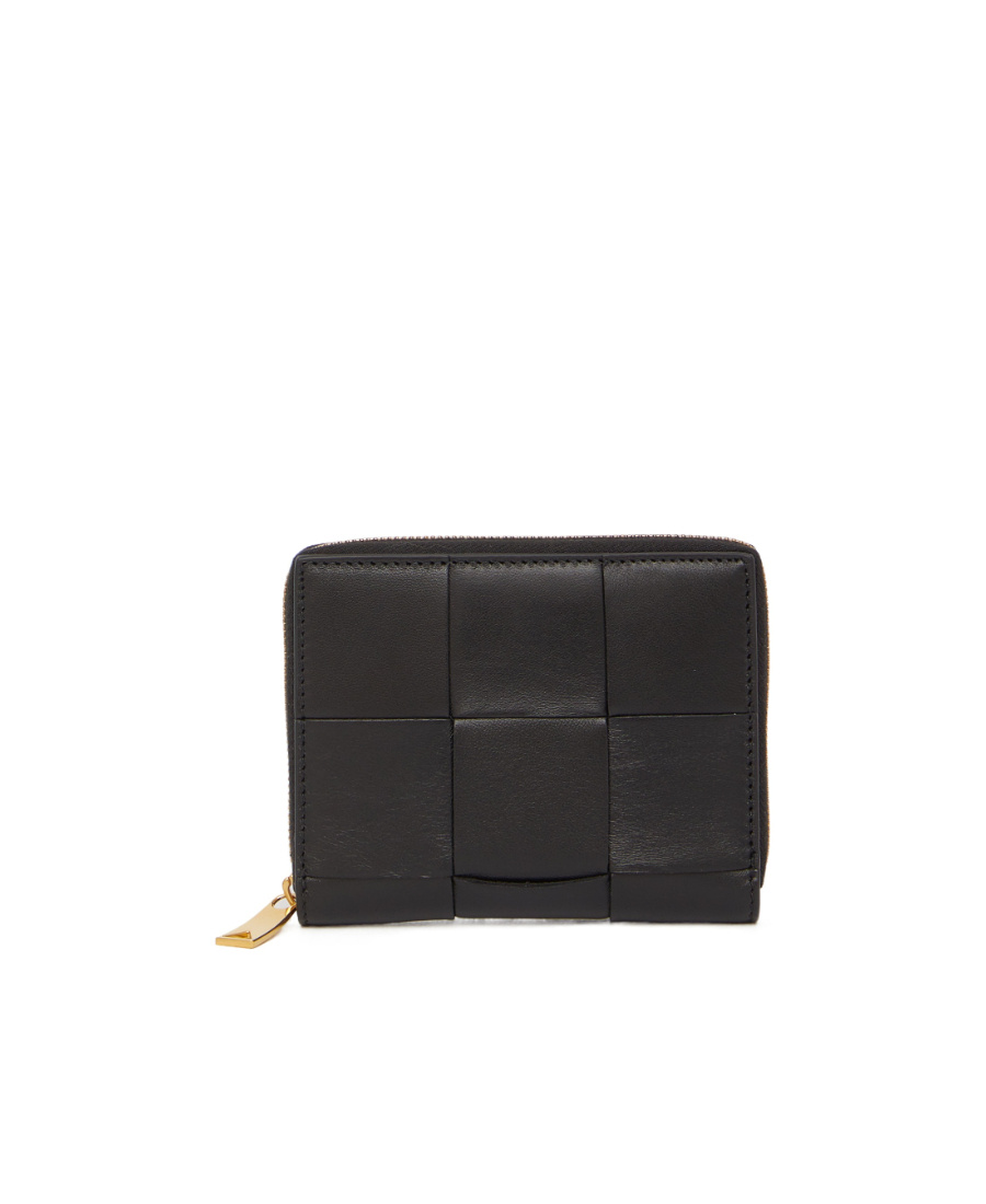 Bottega Veneta Intrecciato Bi-fold Wallet In Black