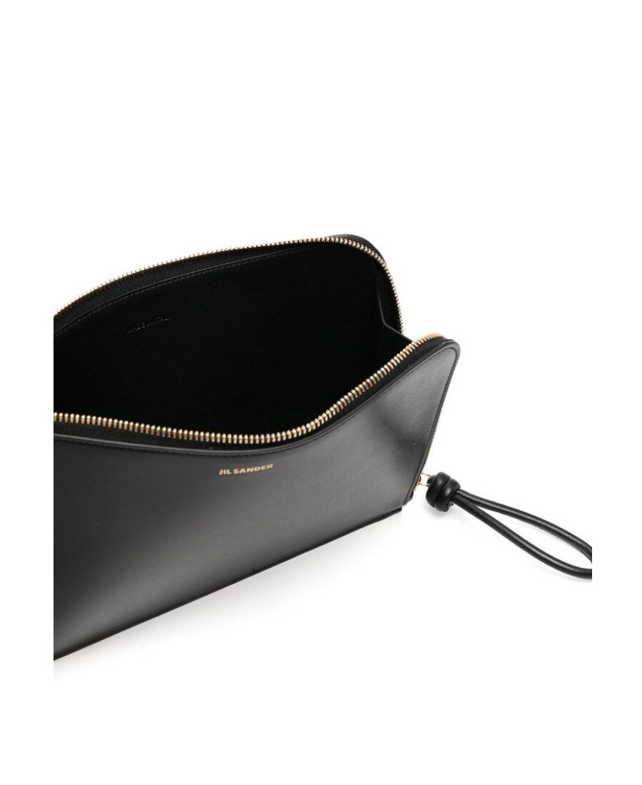 Jil Sander Logo-print Clutch Bag In Black