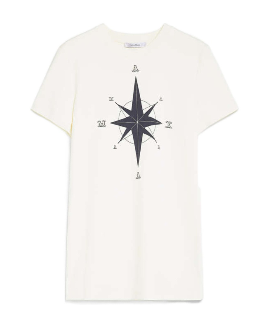 Max Mara Cotton Plain Knitted T-shirt In White