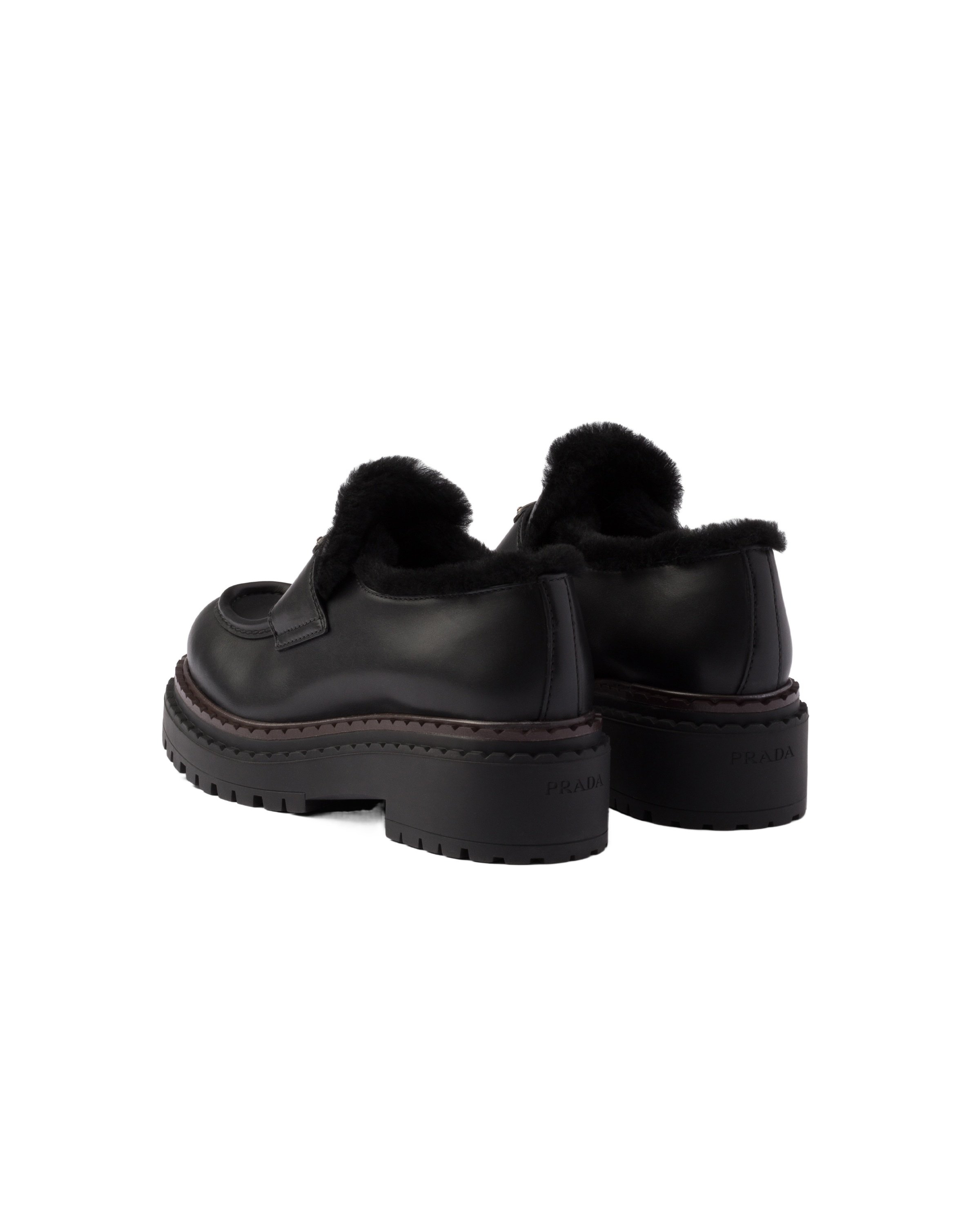 Prada Logo Loafers In Black
