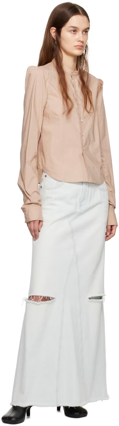 Mm6 Maison Margiela Tan Cut-out Shirt In Pink